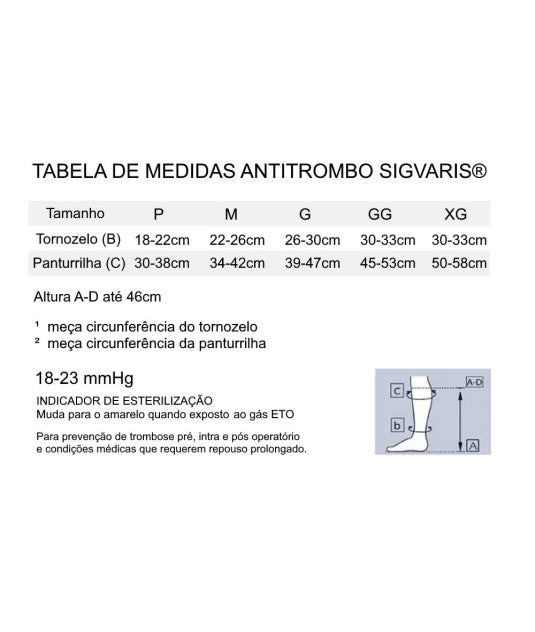 Meia de Compressão 3/4 Antitrombo